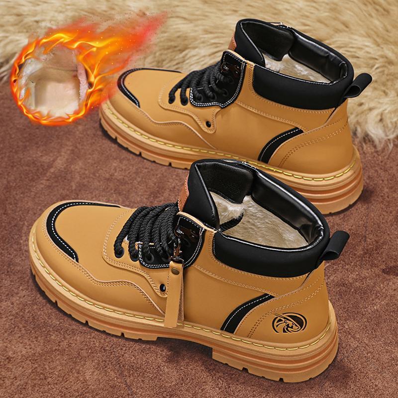 冬 黒 暖かい ブーツ 防滑 防寒ブーツ 登山靴 ワークブーツ バイク メンズ 歩きやすい 冬用 靴 秋 メンズブーツ 防寒 冬 裏起毛 裏ボア 厚底