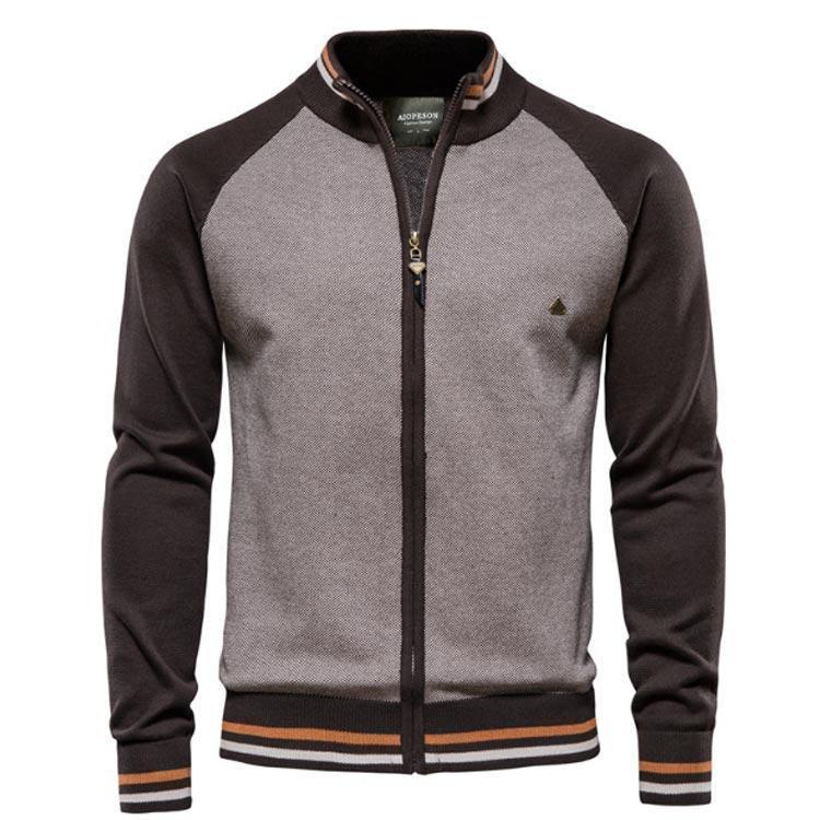 メンズ フルジップアップ ジャケット アウター ゴルフ カ ハーフジップ ジップアップ ニットジャケット ニット 長袖 セーター カーデ ゴルフウェア