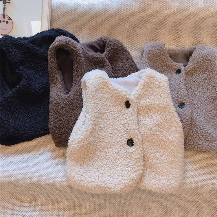 WORLD TEACHの上着 ボアベスト キッズ ベビーベスト ふわふわ ベスト ベビー服｜アングル2