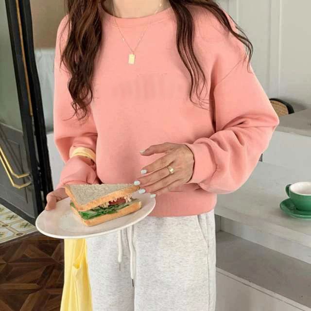 WORLD TEACHのレディース スウェットシャツ プルオーバー ミニパーカー かわいい トップ トレーナー 冬 トップ tシャツ 長袖 ショート丈 春秋｜アングル2