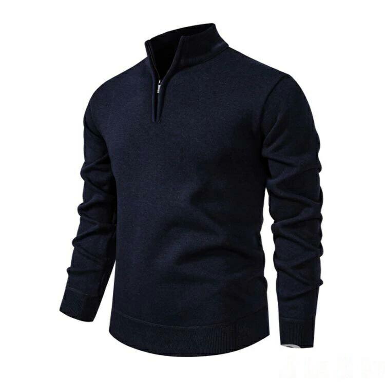 ニットジャケット 【送料無料】フルジップアップ 新作 長袖 秋冬 トップス 無地 ゴルフウェア セーター ニット ゴルフ リブ編み スポーツ メンズ