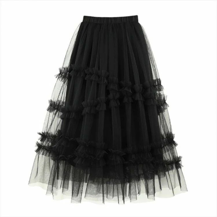 キュート 130 チュール スカート ウエストゴム おしゃれ ガールズ キッズ 透け感 ふんわり ミモレ丈 フ..