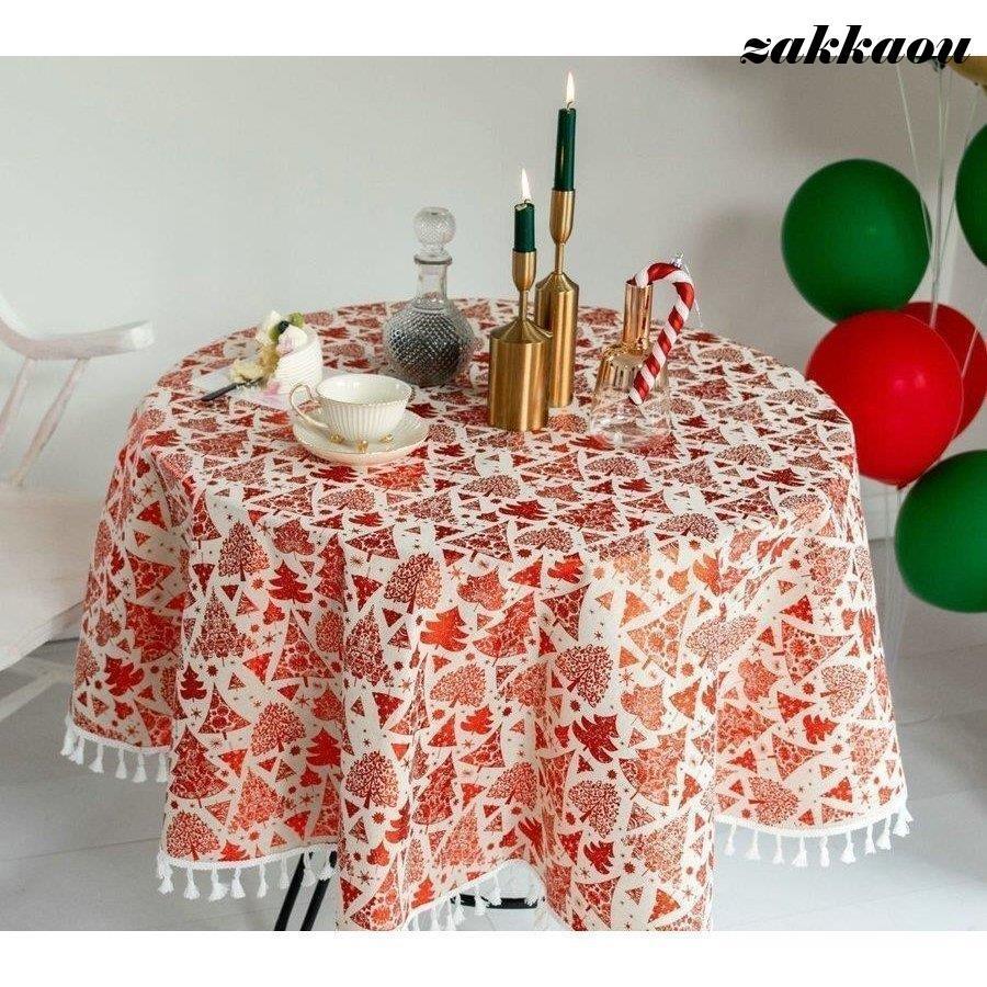 多用途 テーブルクロス 多用途 new 円形 手入れ簡単 厚手 四季通用 テーブルカバー インテリア 撮影背景 耐熱/防汚/耐久 北欧 綿麻