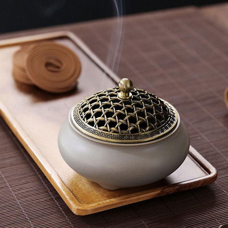 雑貨 蚊取り器 玄関 スタンド 蚊遣り 蚊よけ対策 線香入れ 虫除け 蚊取り線香ホルダー 蚊取りポット 床置き 陶器 卓上