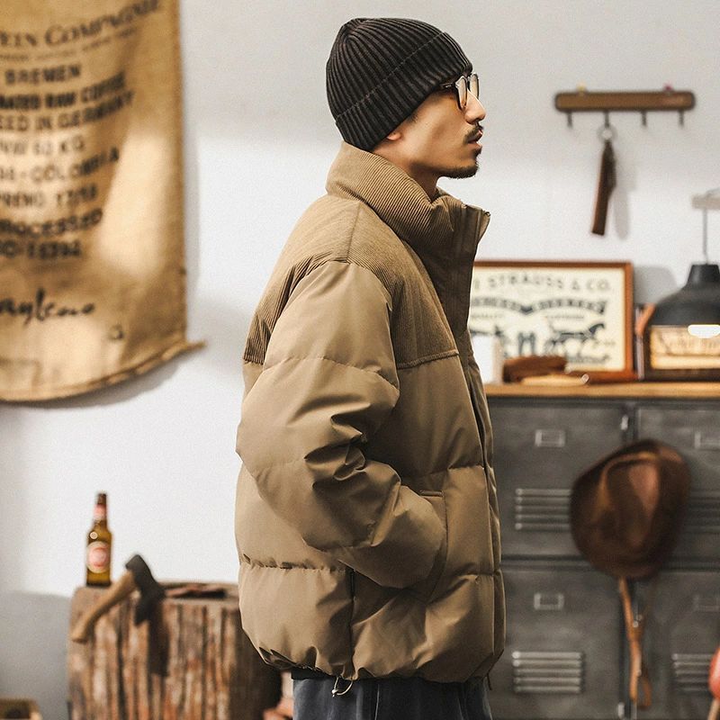 フードなし / / / メンズ 【2025年冬新作】90%ダックダウン 防寒 / 工装風 厚手 / 美式 / 撥水加工 通勤 / / / 立ち襟 アウトドア / / ダックダウン90% メンズダウンジャケット｜美式アウトドア工装風・立ち襟・厚手防寒ダウンジャケット ストリート系
