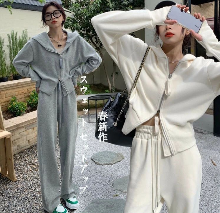 Suits For Job Interviews - ゆったり セットアップ スウェット 部屋着 スウェット ロング パーカー セットアップ 運動着 おしゃれ 春新作 上下セット フード