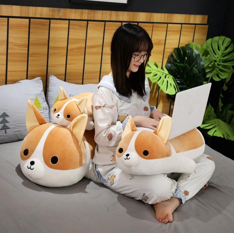 WORLD TEACHのギフト 贈り物 ぬいぐるみ かわいい もちもち 癒しグッズ 誕生日 60cm 抱き枕 コーギー犬 動物クッション アニマル 抱きまくら 犬 いぬ ふわふわ プレゼント｜アングル3