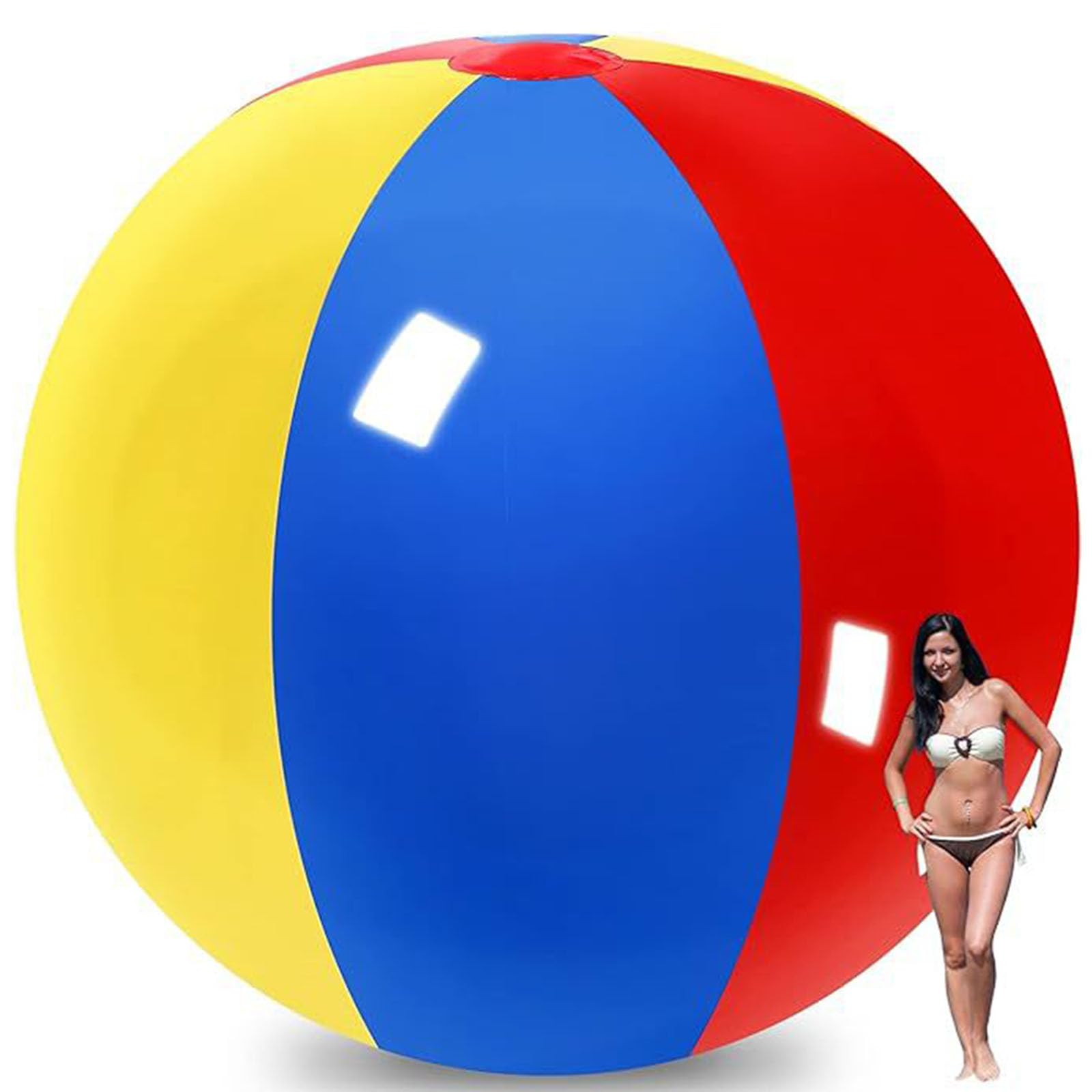 大型ビーチボール、PVCインフレータブルビーチボールレインボー子供のおもちゃ、スイミングプール、パーティー、屋外ゲーム用パネルビーチボール