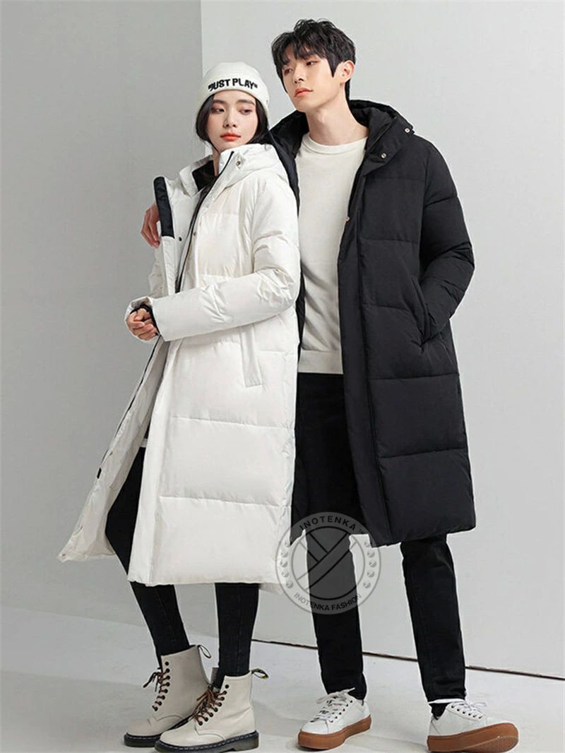 レディース ゆったり 防寒防風 冬服 羽毛 ロングコート 暖かい メンズ ダウンコート リアルダウン 防寒着 90%白ダウン 無地 軽量 膝丈 ロング丈 フェザー ダウンコート フード付き 大きいサイズ きれいめ ダウンジャケット 男女兼用