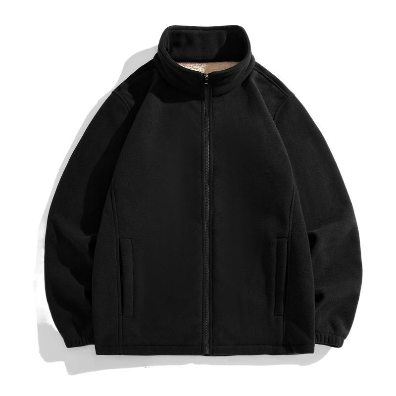 裏起毛 グレー 長袖 暖かい メンズ フリース 黒 カーディガン 大きめサイズ 赤 ラウンドネック 無地 紺色 冬服 ゆったり