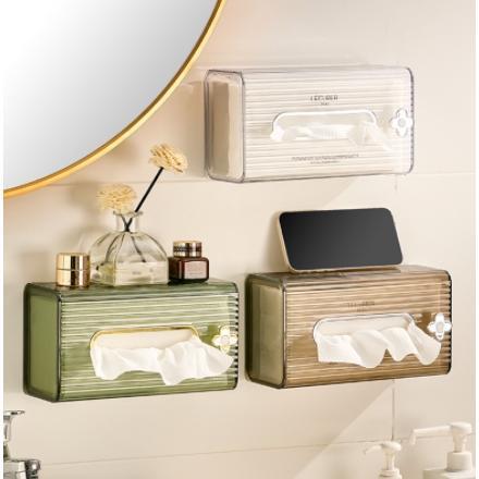 穴あけ不要 収納 取り付け簡単 洗面所 ラック 壁掛け 吊り下げ 北欧 ホルダー 強力粘着 ティッシュケー..