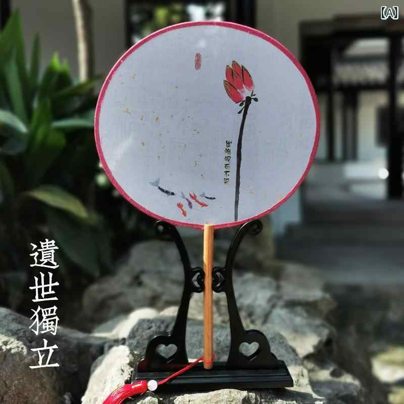 団扇 メンズ レディース 古風 扇子 掌扇 小型扇 宮扇 木製 丸型 中華風 蝶柄 花柄 ピンク グリーン 赤 おしゃれ かわいい 普段使い お出かけ 夏 アクセサリー