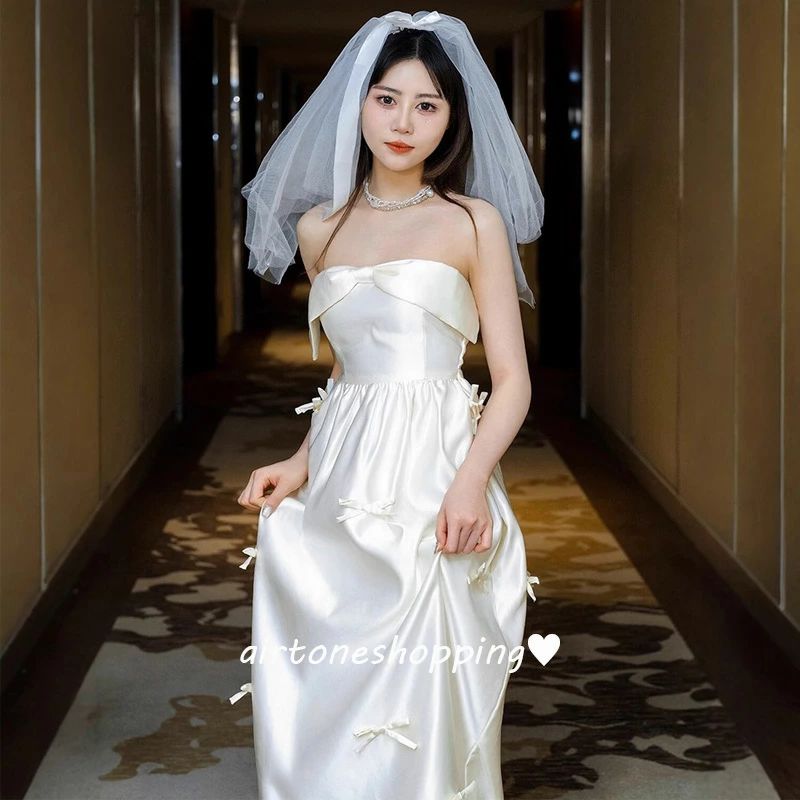 送料無料 二次会ドレス ウェディングドレス ビスチェドレス 白 サテン ドレス リボン 可愛い 結婚式ドレス 二次会 ロングドレス ホワイト ウェディング ドレス 大きいサイズ ノースリーブ Aライン 海外挙式 撮影 XS S M L XL XXL XXXL XXXXL