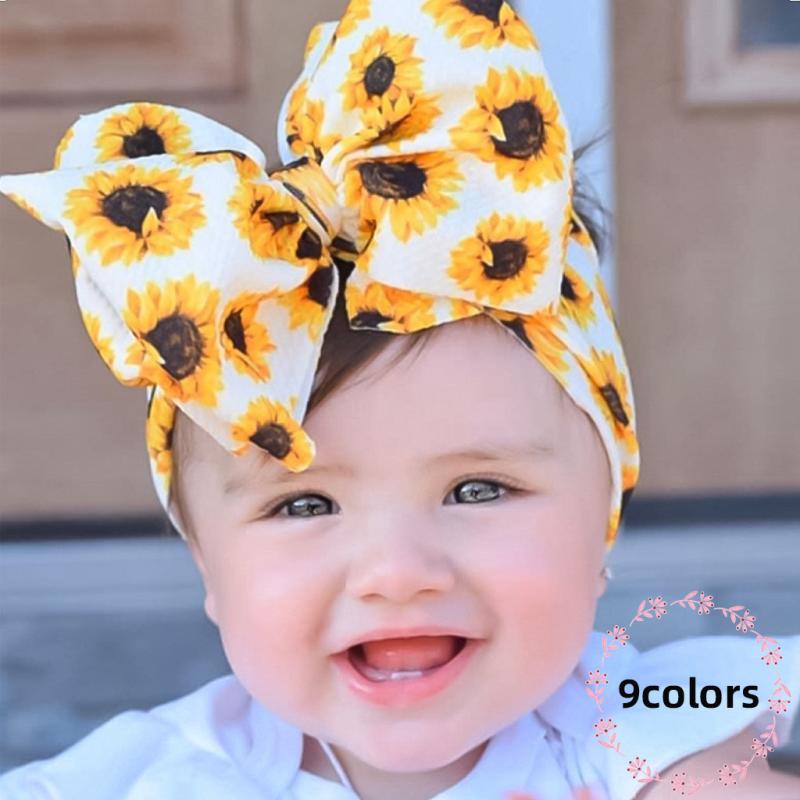 ヘッドバンド ベビー 男の子 女の子 かわいい 小花柄 リボン 蝶結び 幅広 跡なし 伸縮性 ポリエステル ピンク グリーン ブルー 春季 子供用 ヘアアクセサリー 普段使い