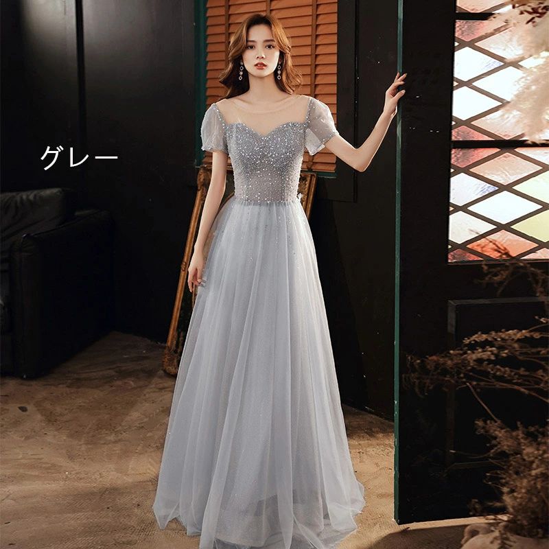 XXXL XXL XL L M S XS 成人式ドレス お呼ばれドレス パーティードレス シャンパンゴールド ブルー ミモレ丈ドレス ゲストドレス worldteach-10044471 WORLD TEACH サンプル画像2