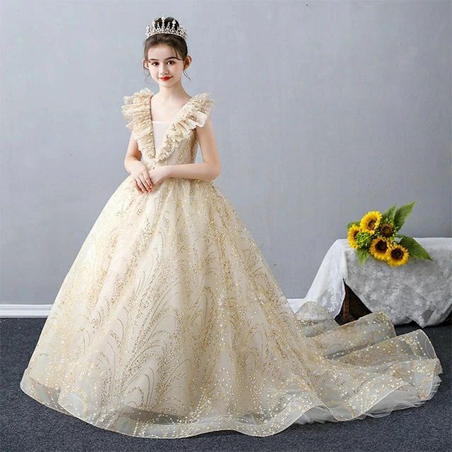 140 130 120 110 100 七五三ドレス キッズドレス 女の子ドレス パール チュール 女児ドレス 演奏会ドレス トレーン(4.0)