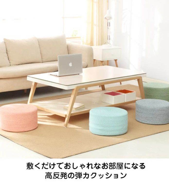 プレゼント 母の日 ギフト 雑貨 インテリア 北欧 40cm 直径 おしゃれ ローテーブル用 子供 分厚い 丸クッション 座る 床 腰痛 足置き 丸型 いす 低い 子供 座椅子 硬い 高反発 フロアクッション 座布団 椅子 スツール オットマン クッション 2