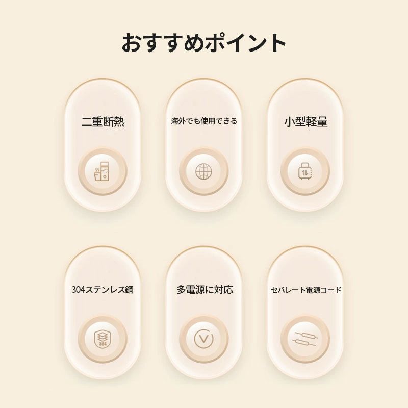 持ち運びしやすい クリスマス 持ち運び 湯沸かし 5分で沸騰 保温機能 空焚き防止 ...