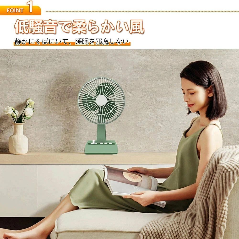 WORLD TEACHのレトロ扇風機 ミニデスクトップファン 上下左右自動首振り コンパクト USB 充電 卓上扇風機 冷風機 大風量 超人気 一番涼しいやつ 冷風扇 冷風扇風器 扇風機 強力 省エネ 扇風機 スリム 風量スイッチ 卓上ファン 可｜アングル2