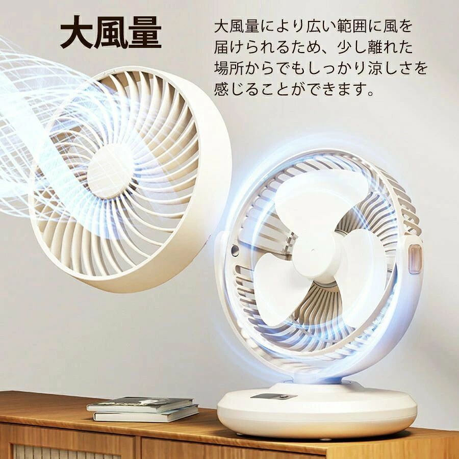 扇風機 卓上扇風機 壁掛け扇風機 自動首振り 5段階風量調節 風量段階表示 パワフル...