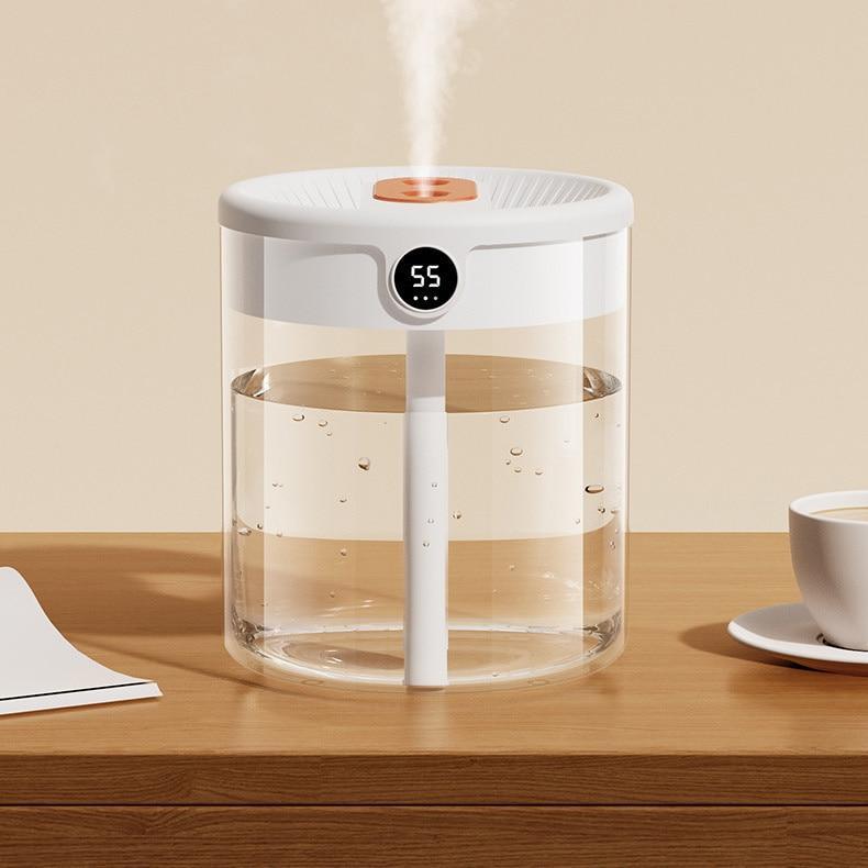 WORLD TEACHの加湿器 卓上 スチーム式 大容量2L 上から給水 除菌 静音 気化式 Type-C ミスト量調整 8-10畳対応 お手入れ簡単 省エネ 乾燥対策 寝室 オフィス リビング対応｜アングル3