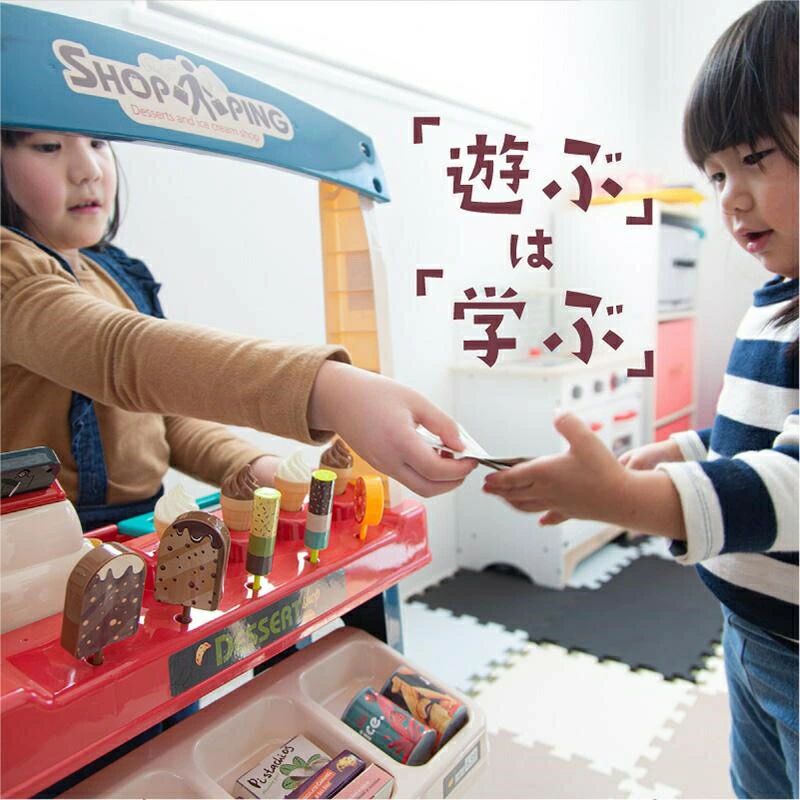 WORLD TEACHのお店屋さんごっこ おもちゃ ままごとセット お店やさんごっこ おままごとセット アイスクリーム屋さん 女の子 男の子｜アングル2