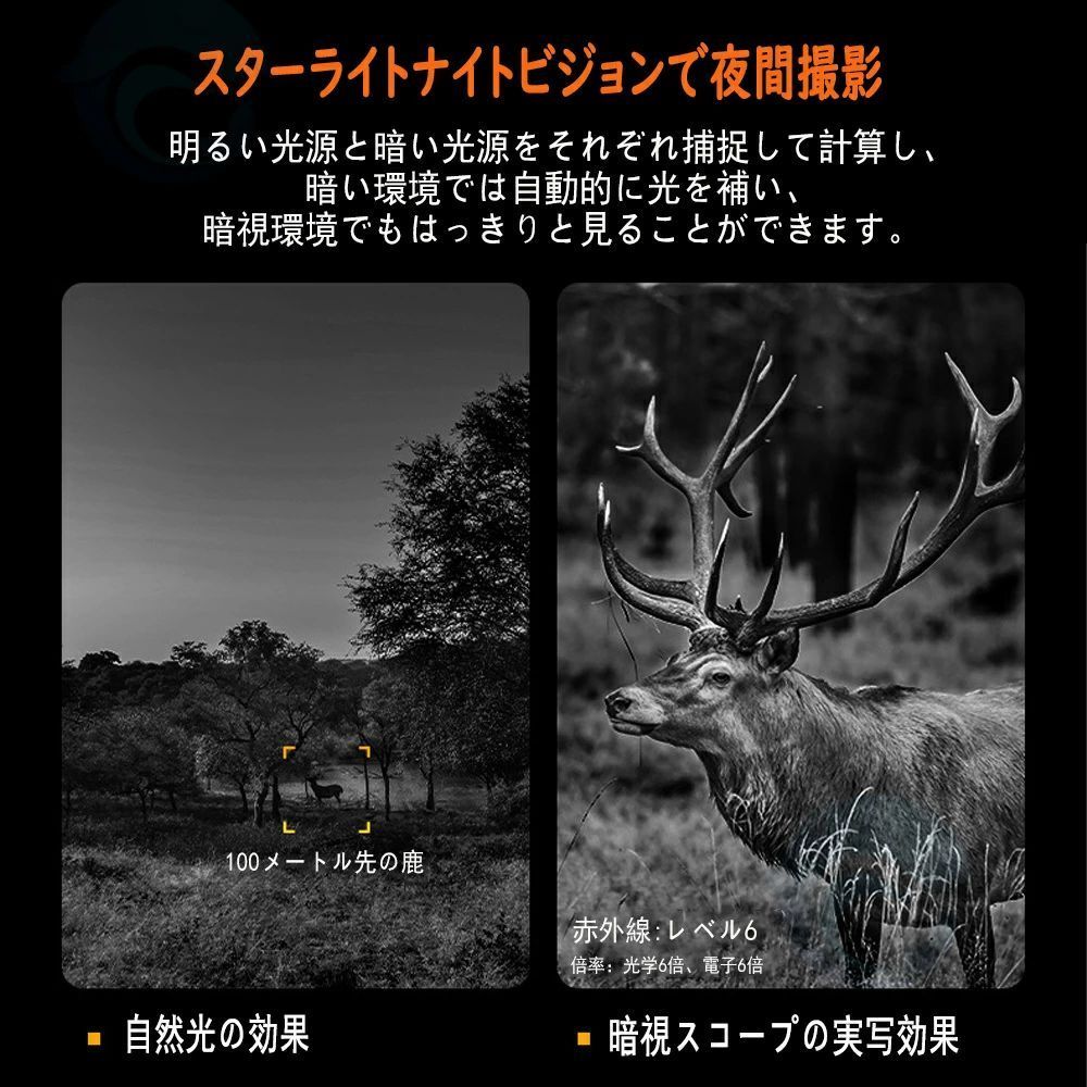 WORLD TEACHの暗視鏡 暗視スコープ ナイトスコープ 2.8インチ液晶 10Xデジタルズーム 最大800m ナイトビジョンゴーグル 双眼鏡 赤外線 暗視 コンパクト 4K撮影 36MP画像 双眼鏡 録画 夜間 暗視補正 防犯 警備 野鳥 動物観察 夜釣り 夜間撮影 サバゲー｜アングル2