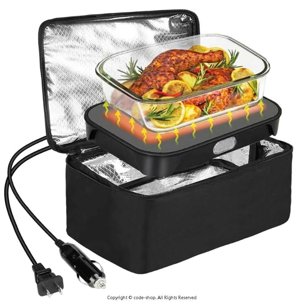 ポータブルオーブン 車 12V/24V 車用 トラック、オフィス、旅行&自宅用、ミニポータブル電子レンジランチヒーター 仕事用、コンパクトポータブルフードウォーマーランチボックス