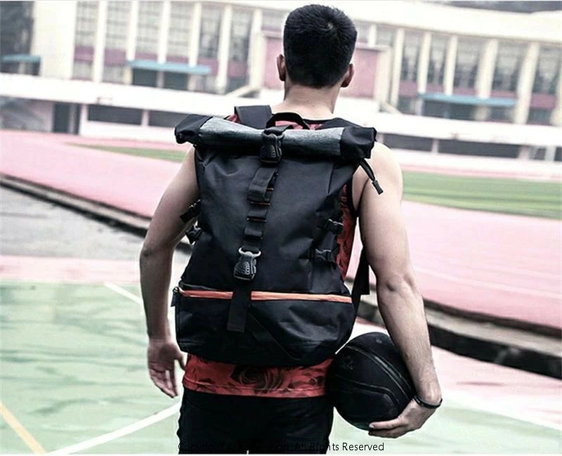 WORLD TEACHの【超大容量　約50L】バスケットリュック　バスケ リュック ボールバッグ　中学生　高校生　部活・通学・合宿　スクールバッグ　通学リュック 遠足リュック お泊り　バックパック　男の子　大容量　非常時用　撥水加工最安値挑戦／｜アングル3