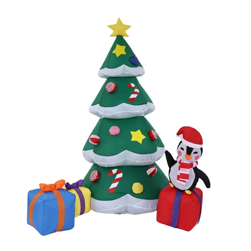 クリスマス インフレータブル 180cm ホリデーパーティー 用 膨張式 大型 クリスマス インフレータブル ツリー サンタ付き 屋内 ガーデン パティオ ホーム ポーチ ヤード 用