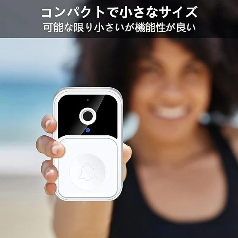 WORLD TEACHの広角レンズ 双方向音声 インター 玄関チャイム wifi ワイヤレス 工事不要 ビデオドアベル 呼び出し ビデオドアホン 無線 充電式｜アングル3