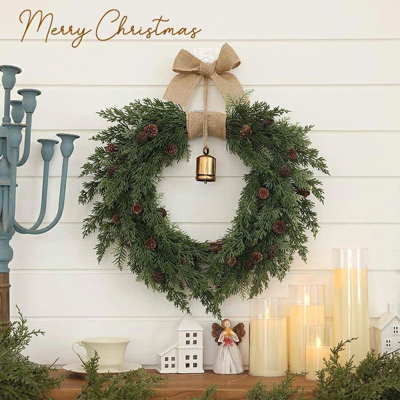 クリスマスリース 玄関 おしゃれ クリスマス リース 50cm*40cm*10cm 大きい クリスマスリース 玄関飾り 装飾 レストラン ホテル 北欧 ナチュラルリース プレゼント x'masリース 送料無料