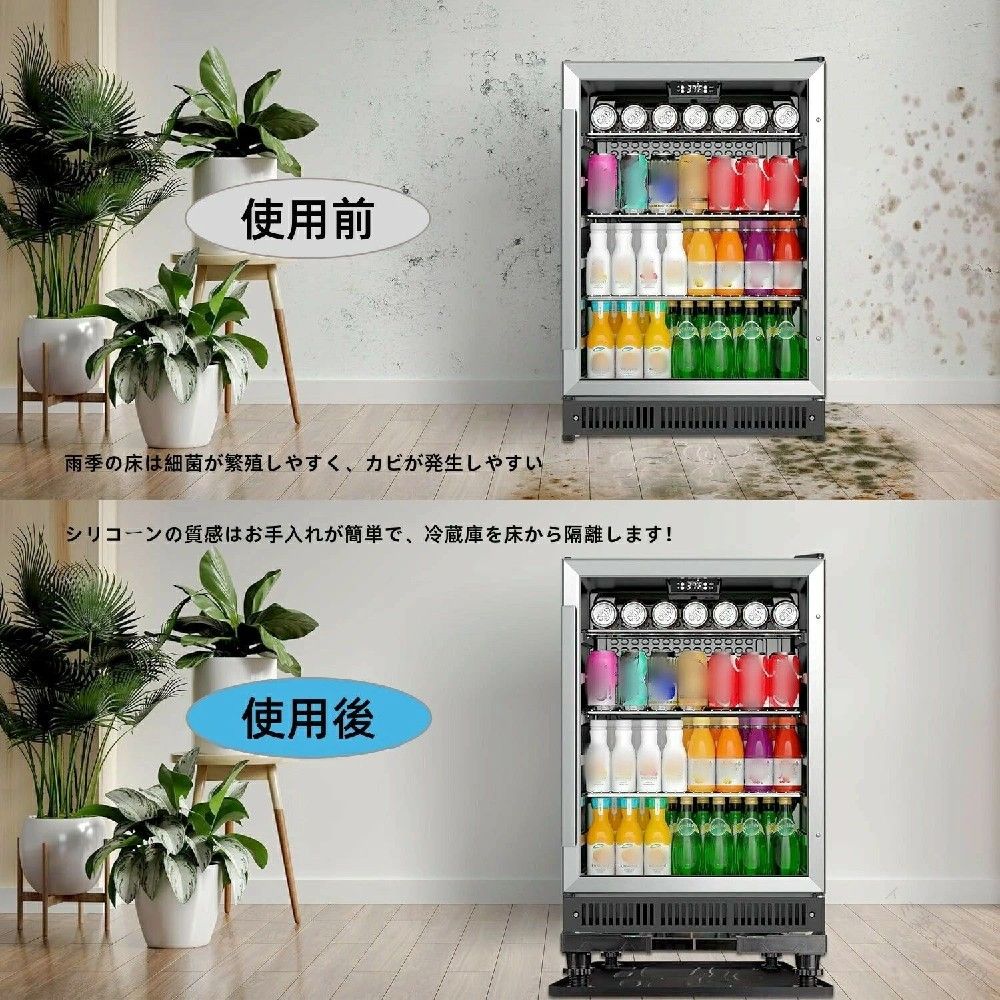 WORLD TEACHのミニ冷蔵庫ドリップパン 高品質 水が外に漏れ出るのを防ぐ シリコン冷蔵庫フロアマット 新生活 洗濯機 水滴防止 ランドリー寮洗濯機用 シリコンドリップトレイ 冷凍庫マットトレイ 家具にも使用可能の多用途防水トレイ｜アングル3