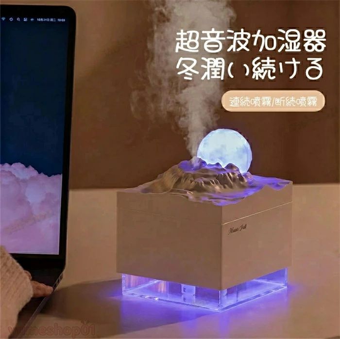 加湿器 卓上 小型 卓上加湿器 除菌 大容量300ML 超音波式 静音 持ち運び便利 軽量 コンパクト ナイトライト 乾燥対策 花粉対策 水漏れ防止 長時間運転 自動停止機能 オフィス 子供部屋 寝室 車載 家庭用