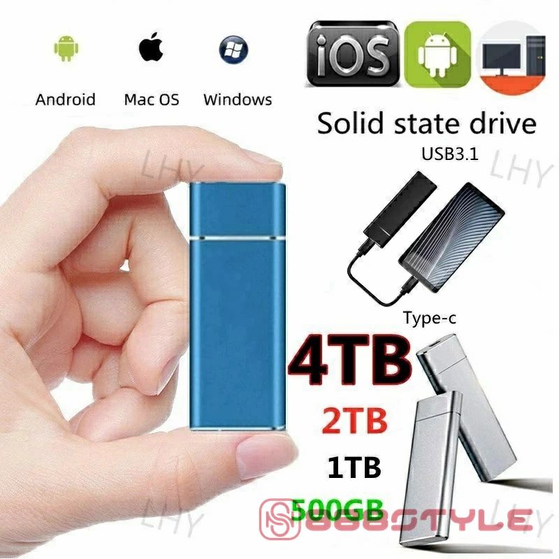 SSD 1TB 外付 ポータブルSSD 外付けハードディス USB A USB C両対応 500GB 超薄型ポータブル ハードディスク 2TB USB3.1 Type C 対応 スマホ互換可 耐衝撃 誕生日 ハロウィン クリスマス プレゼントポータブルSSD 外付けSSD 外付けハードディスク