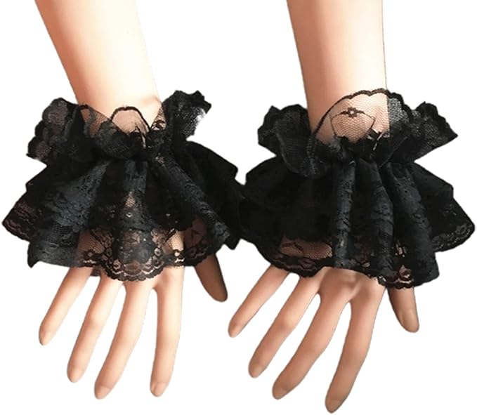ロリータ カフス レース つけ袖 フリル 腕飾り 手袋 ブレスレット リストバンド かわいい ゴスロリ アクセサリー レディース キッズ コ