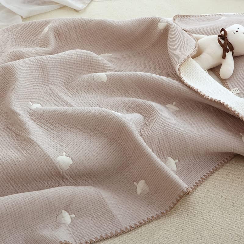 毛布 厚手 シングル 綿毛布 綿100% ベビー ブランケット ハーフサイズ コットン 赤ちゃん 毛布 両面 通気 ひざ掛け ブランケット 肩掛け 掛け布団 おしゃれ 可愛い 洗える 暖かい もうふ 肌触りいい 吸湿発熱 洗濯可 保育園 出産祝い プレゼント