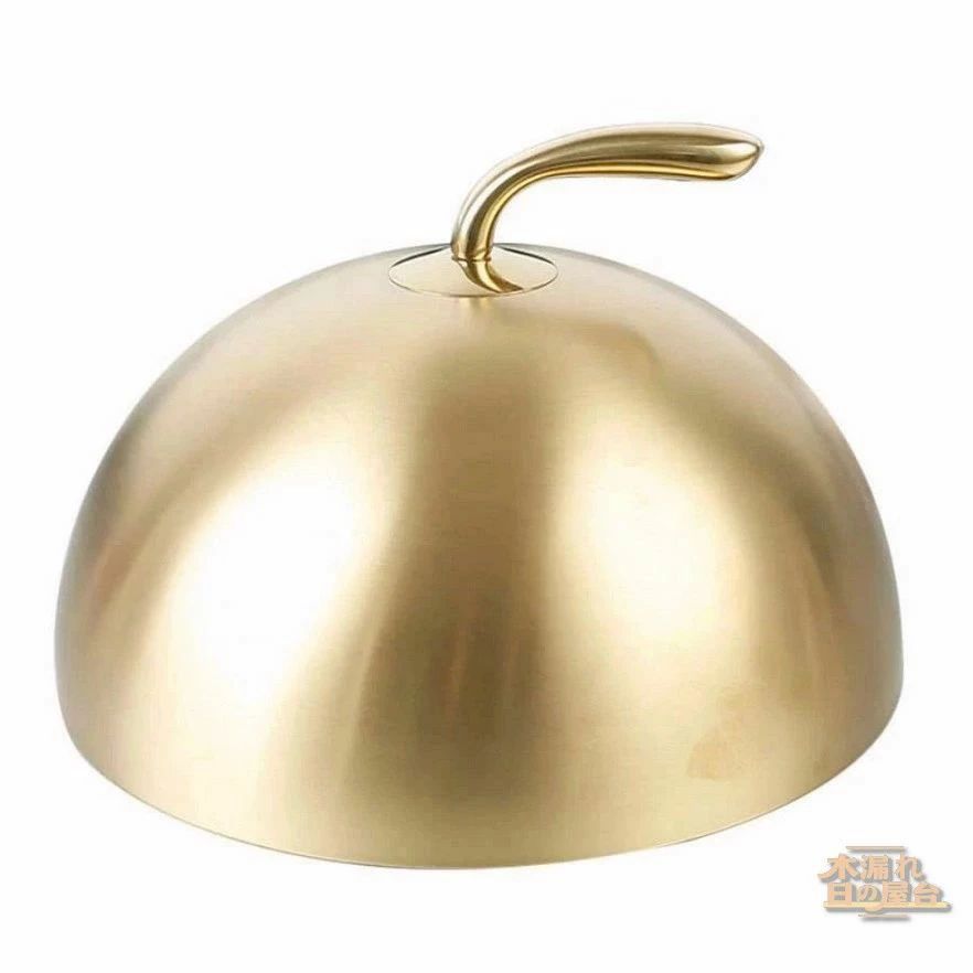 ステンレス製ステーキカバー 鉄板焼きドームのディッシュ蓋 家庭用丸型防油金属製フードカバー キッチ..