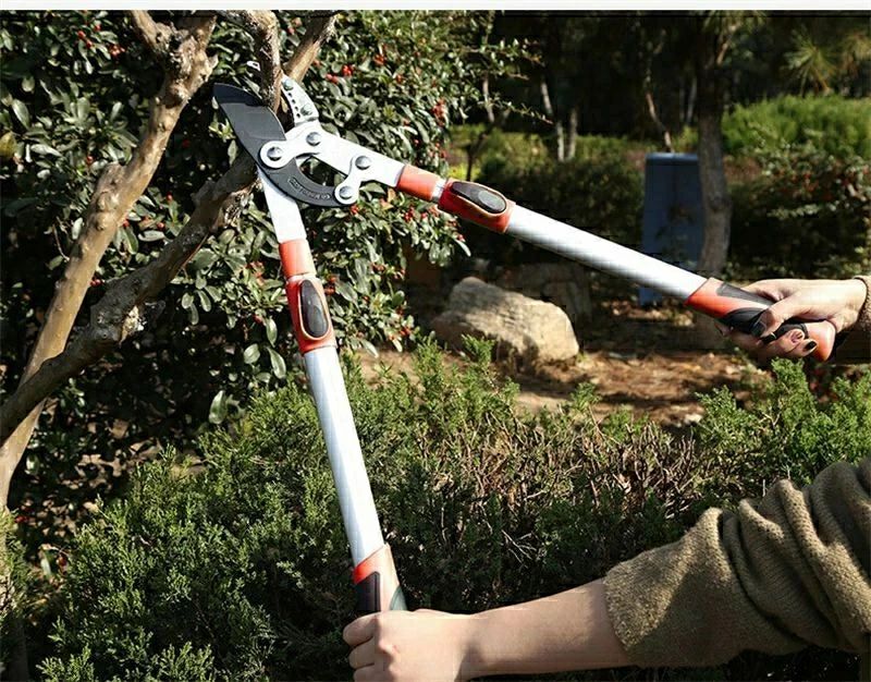 枝切りばさみ えだきりばさみ 最大切断径110mm 剪定ばさ テコ式 伸縮長さ68-101cm 園芸用品 枝きりはさみ アルミ柄 一発切断 耐久性 キレイな切断面