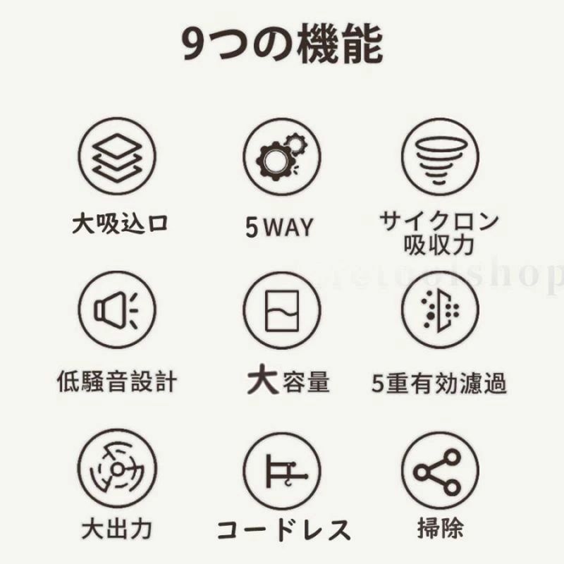 掃除機 コードレス 多機能 5WAY 強力吸引 20000pa コードレス掃除機 超軽量0.4KG ...