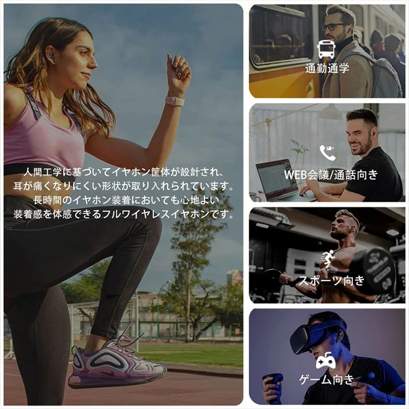 Bluetooth イヤホン ゲームイヤホン ゲーミング専用 eスポーツ ワイヤレス イヤホン Type-C急速充電 立体HIFI音質 ブルートゥースイヤホン 左右分離型 音量調整可能 マイク内蔵型 両耳ノイズキャンセリング AACオーディオ対応 IPX7防水 worldteach-10003016 WORLD TEACH サンプル画像3
