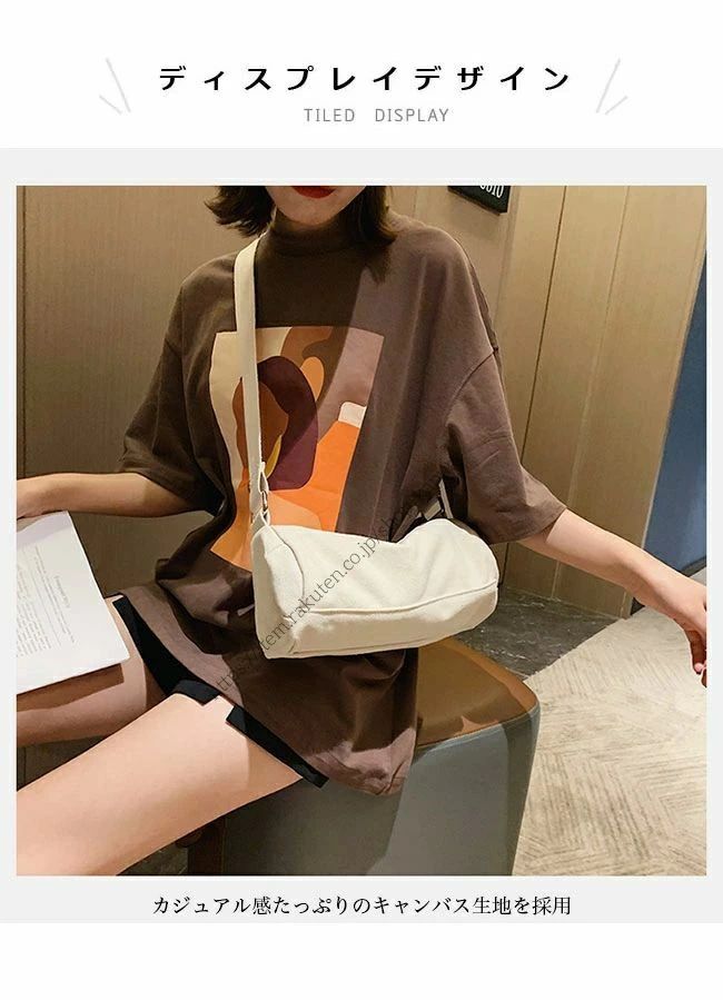 【送料無料】ポシェット ショルダー付き レディース ショルダーバッグ 円柱型 キャンバス カバン 帆布 カジュアル バッグ ショルダーポシェット キャンバスバッグ 大容量