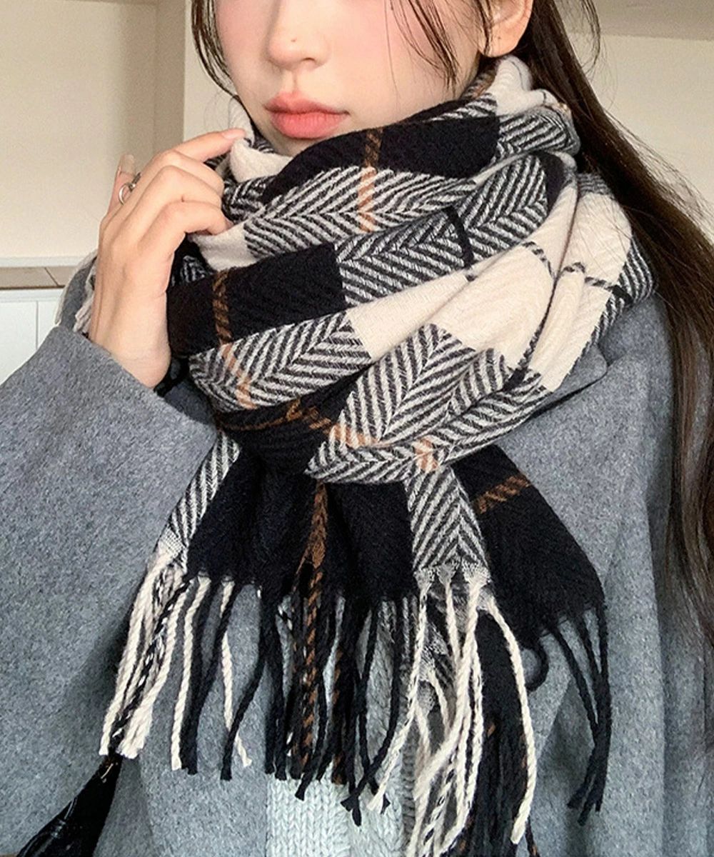 【送料無料】肌触り良い 通勤通学 オルチャン 防寒 暖かい ロング おしゃれ 可愛い 大人 タッセルマフ..