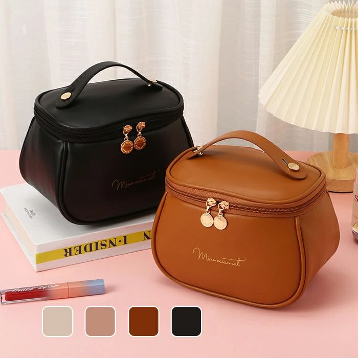 コスメポーチ 化粧ポーチ メイクポーチ 機能的 使いやすい 大きめ 大容量 レディース 旅行 便利グッズ ダブルファスナー