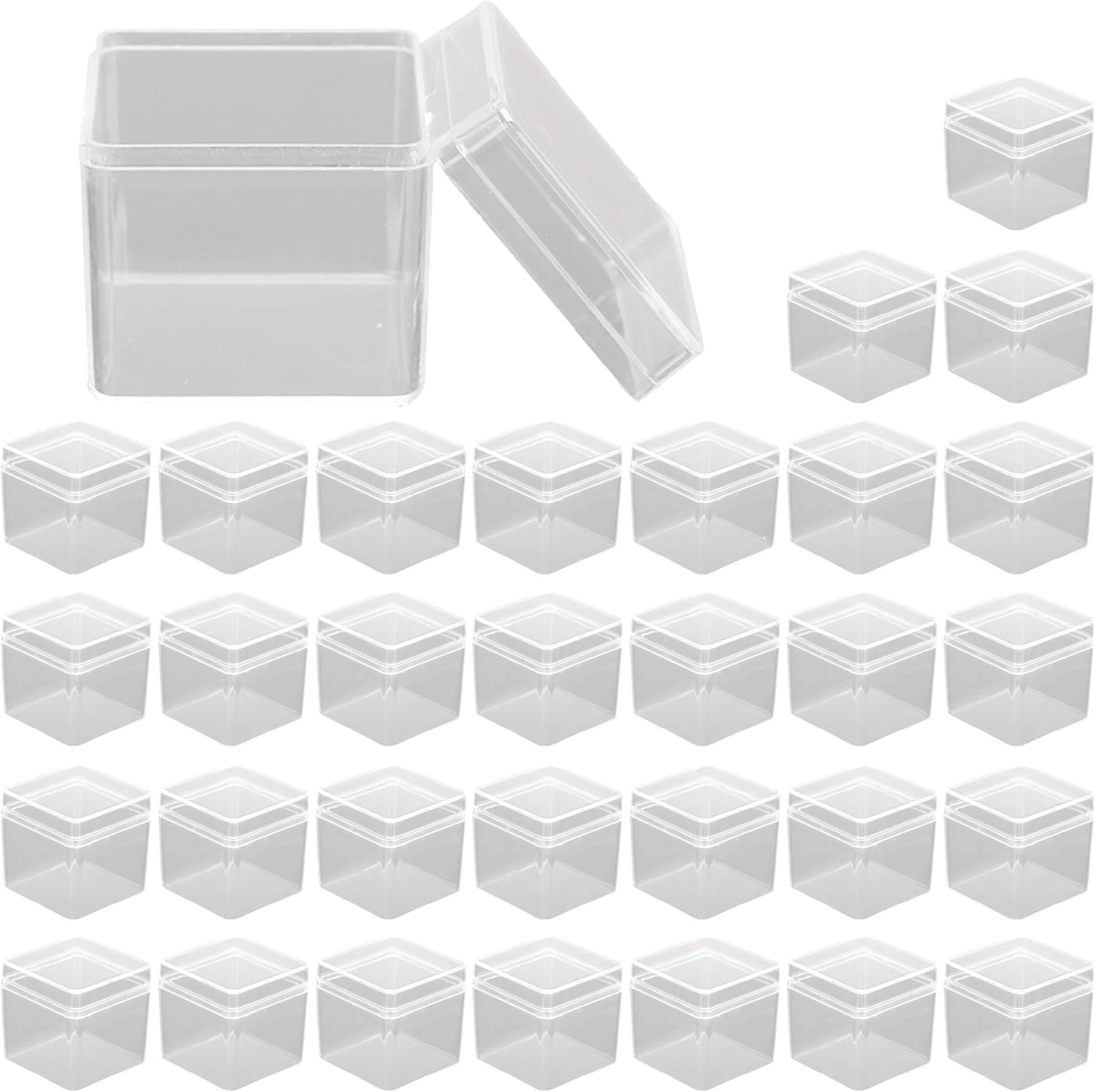 プラスチック製小分け収納用ケース 立方体 小分け 収納ケース 32点セット (4×4×4cm) 父の日