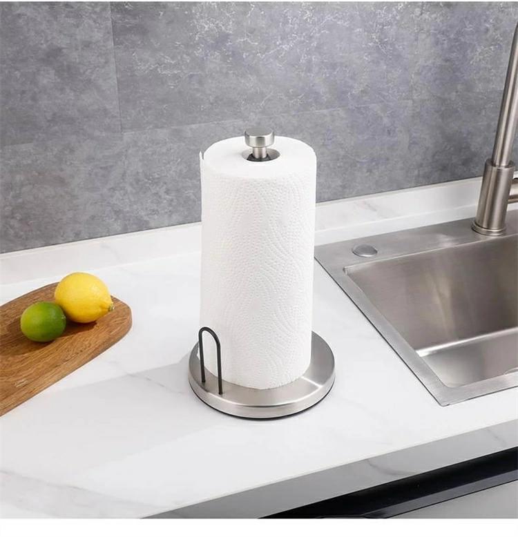 キッチンペーパーホルダー 片手で切れる 吸盤 置き型 縦型 片手 片手で切れる 固定 移動できる ステン..