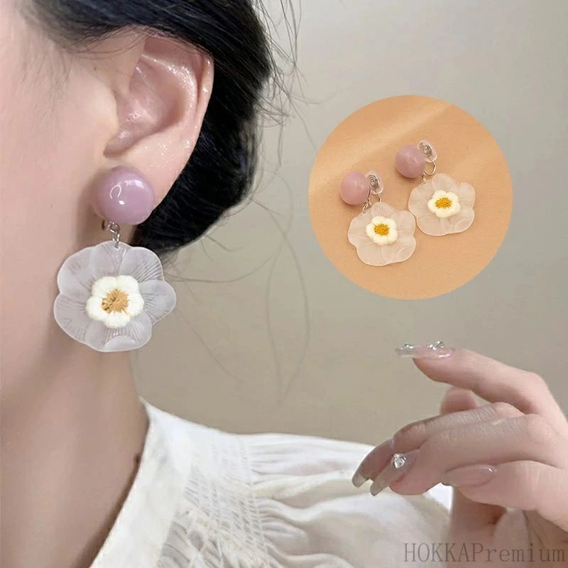 イヤリング ピアス 大人 両耳セット イヤリング はな ニッケルフリー シンプル レディース 金属アレルギー対応 ピアス かわいい ピンク