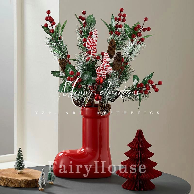 造植物 クリスマスオーナメント 造花 北欧 陶器 christmas クリスマス かわいい 花...