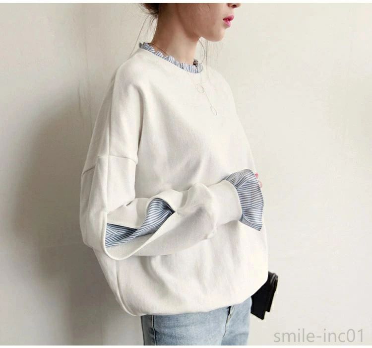 【送料無料】スウェット 大きめ ドルマンスリーブ ゆったり ロング スリット 切り替え 重ね着風 おしゃれ レディース トレーナー