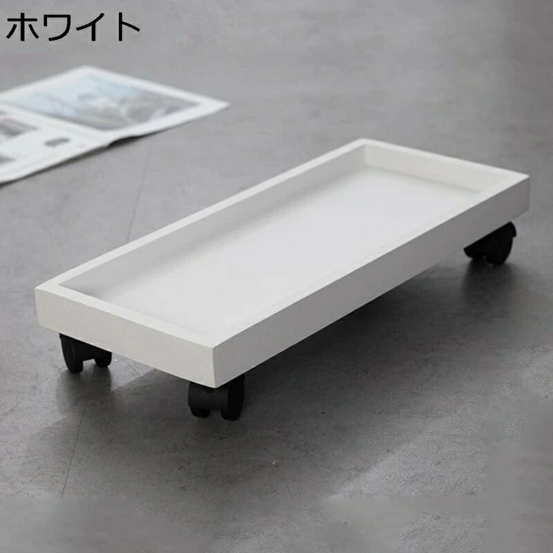 360°回転のキャスター 鉢置き ガーデンプラントキャディヘビーデューティー キャスター付き長方形植物トロリー 可動式植物トレイ 植木鉢台 プランター鉢 受け皿付き ローリングホイール 移動便利 鉢受プレート